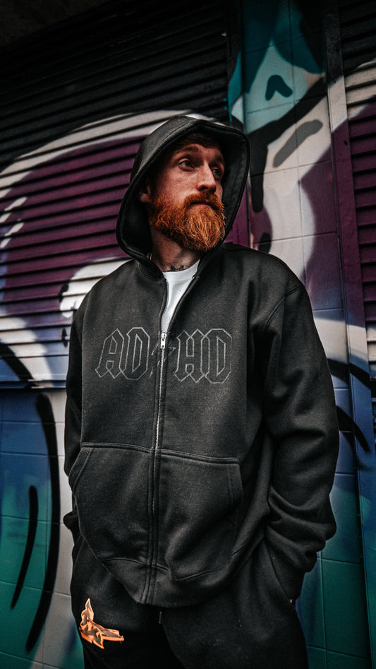 ADHD Black Zip-up