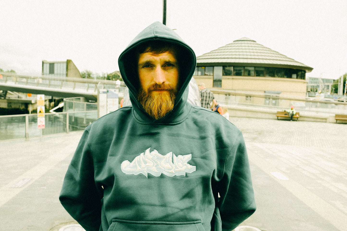 Teal & Cream Apache Appliqué hoodie