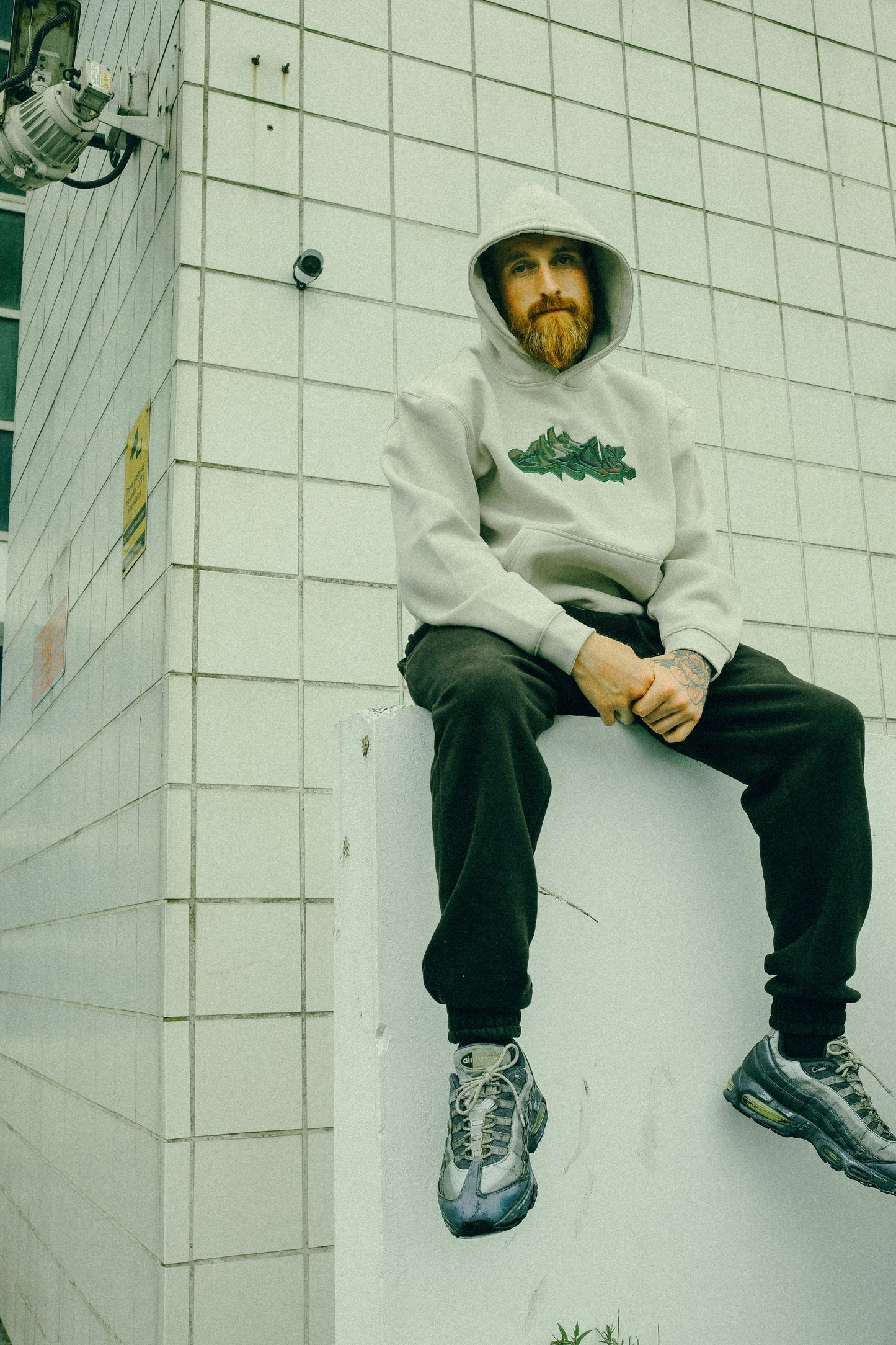 Cream hood w Irish paddy camo and green Apache Appliqué